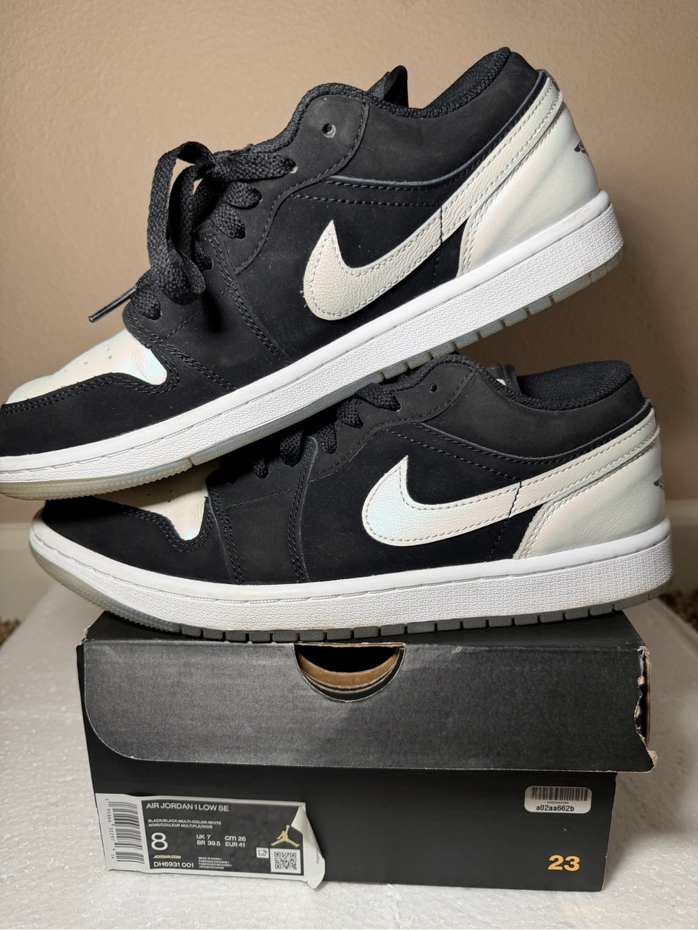 Nike Air Jordan 1 Low Men’s Sneakers in Black and White
